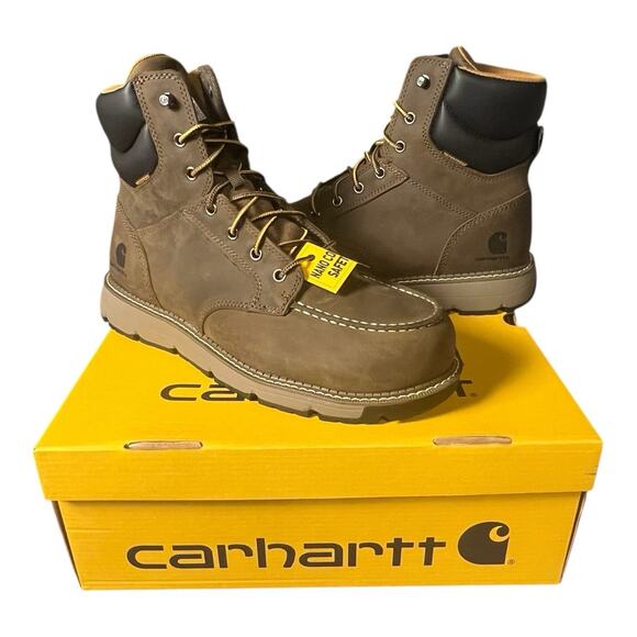 NIB Carhartt Millbrook 6" Waterproof Nano Toe Wedge Boot Men’s 11W Composite Toe - Picture 1 of 10